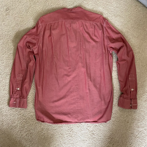J.Crew red chambray button down button up - Picture 2 of 5
